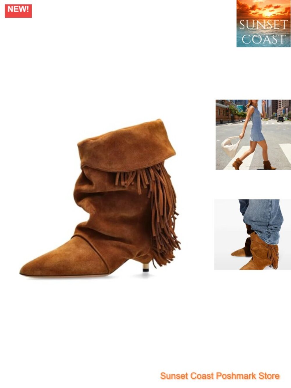 Agodor Women's Slouchy Ankle Boots Pointed Toe Kitten Heel Suede Booties